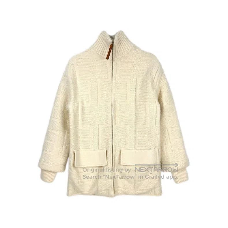 Hermes Hermes Off-White H Logo Wool Cotton Jacket Size XXS / US 00 / IT 34 - 1 Thumbnail