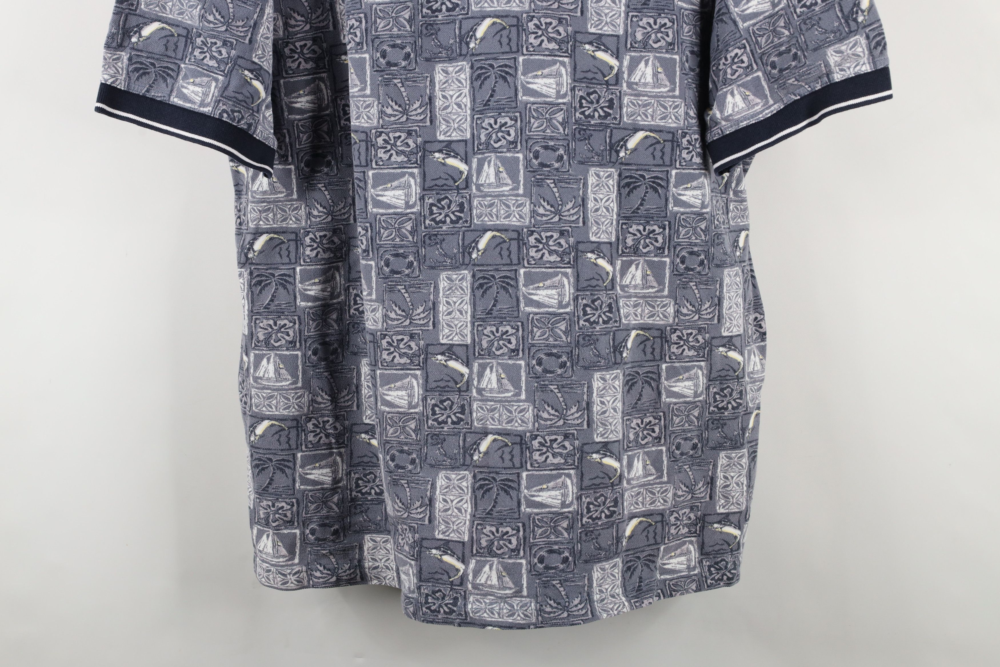 Vintage Vintage 90s Streetwear Flower Boat All Over Print Polo Shirt Size US XXL / EU 58 / 5 - 3 Thumbnail