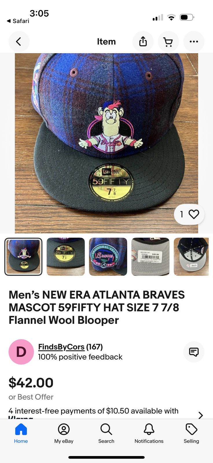 New Era NEW ERA ATLANTA BRAVES MASCOT 59FIFTY HAT SIZE 7 1/2 Size ONE SIZE - 4 Thumbnail