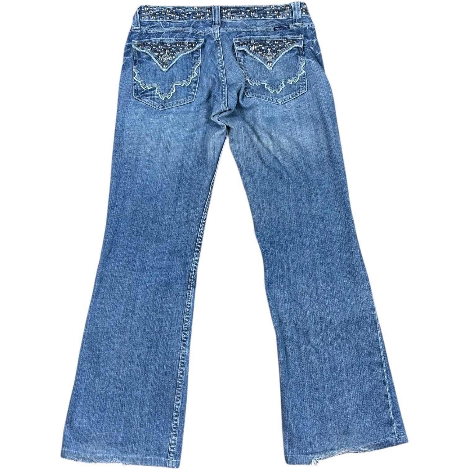 Miss Me Y2K Mcbling Crystal Embellished Bootcut Jeans