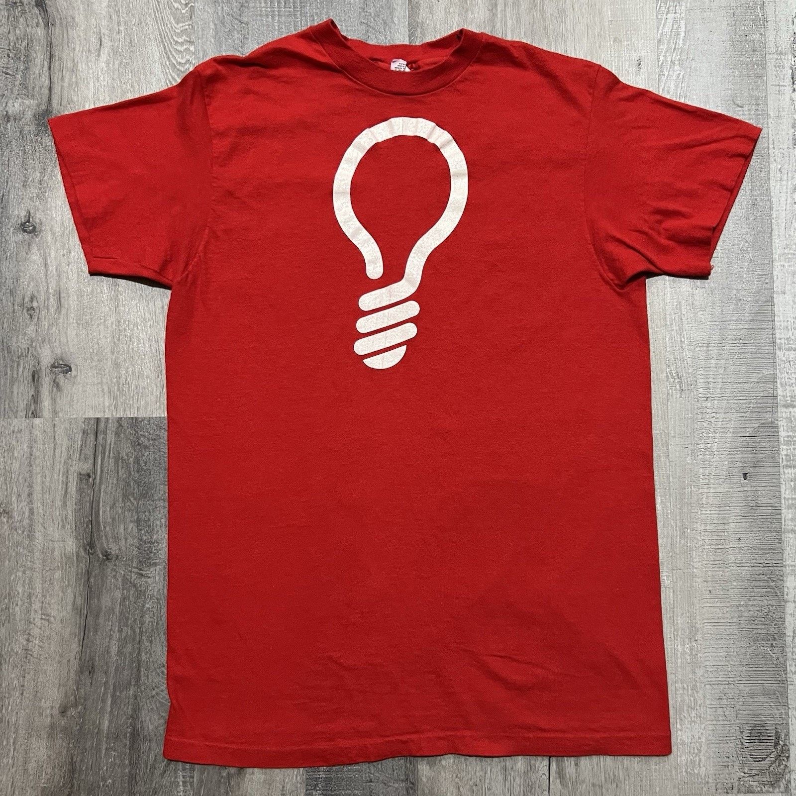 Hanes VTG 1970s Light Bulb Hanes T Shirt Red True Vintage Idea Size US L / EU 52-54 / 3 - 1 Thumbnail
