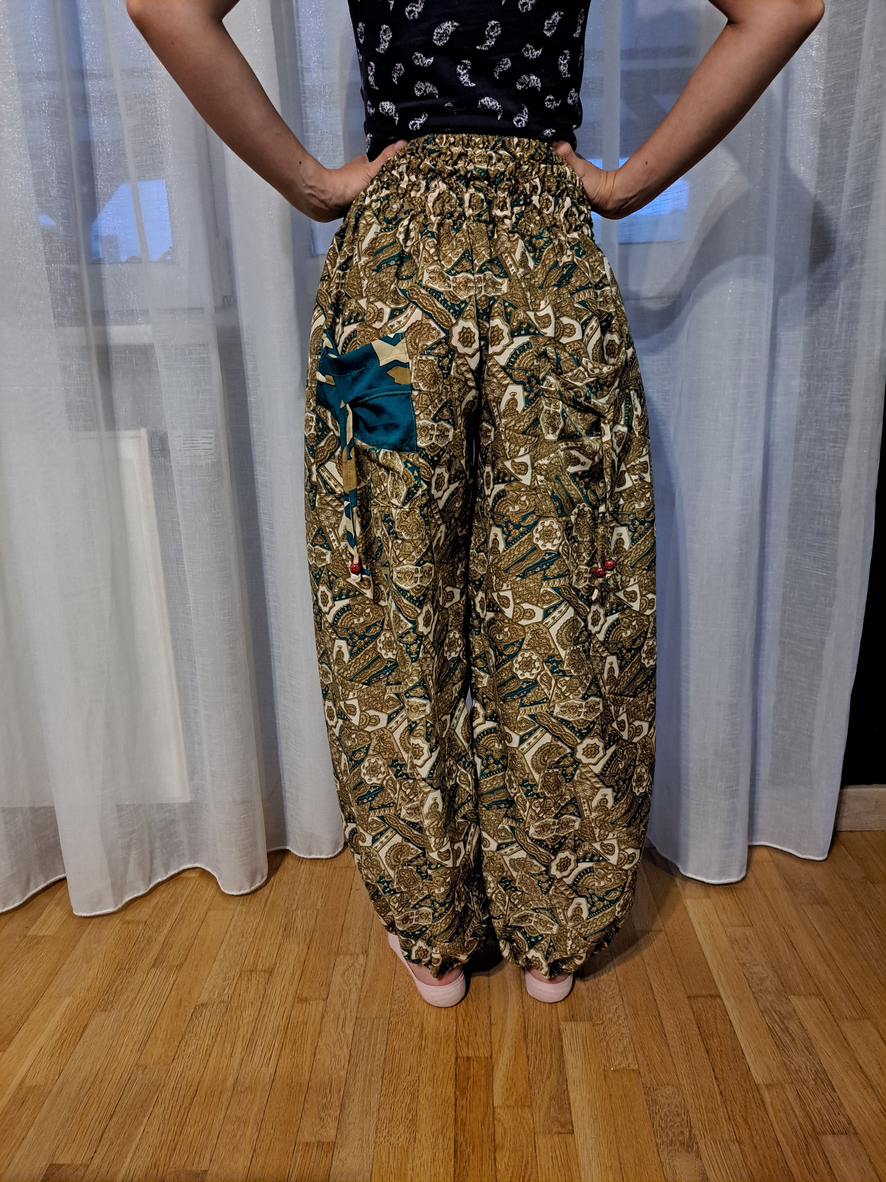 Other Silk Harem alladin pants, wide baggy pants trousers M medium Size 32" / US 10 / IT 46 - 10 Thumbnail