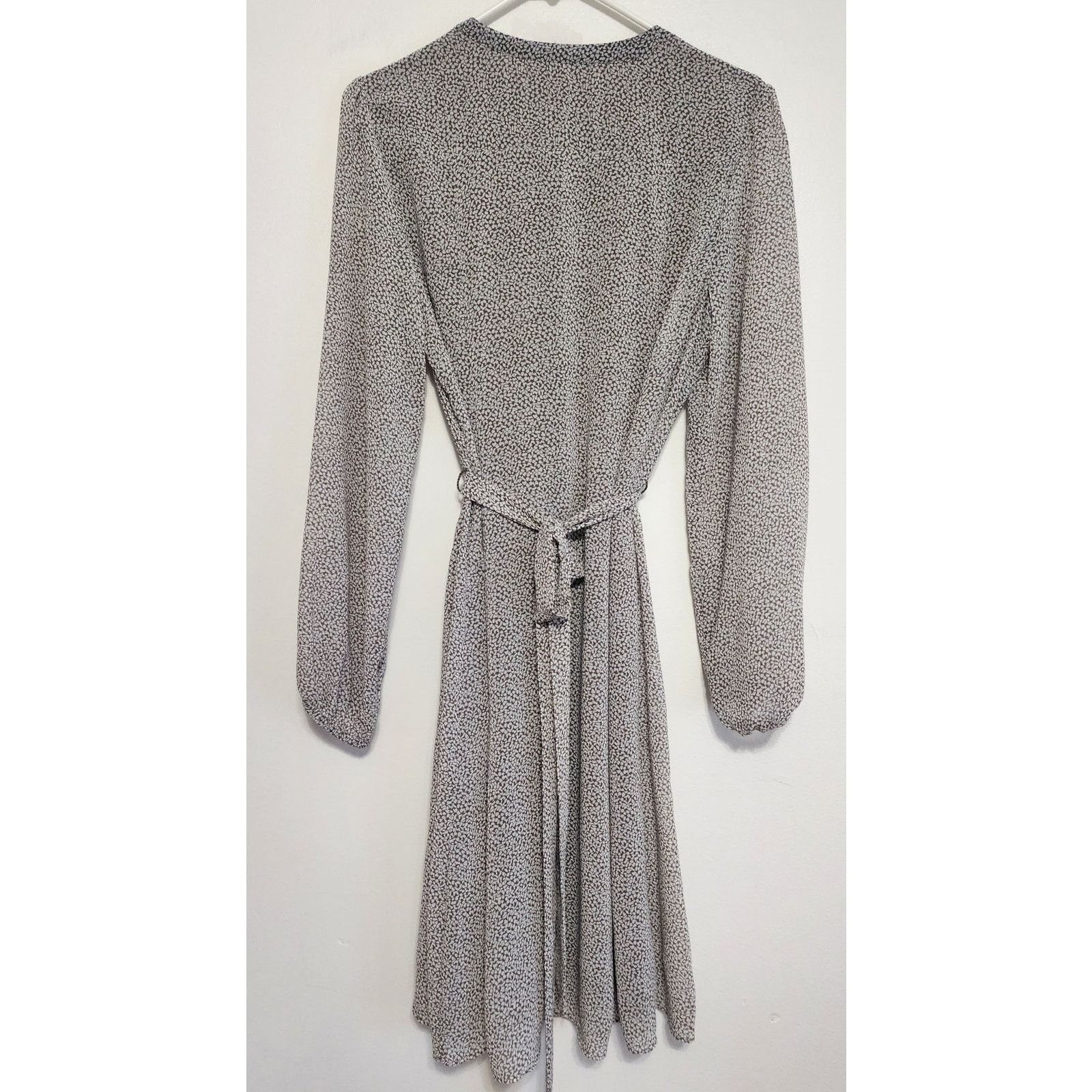 Other MSK Taupe and Cream Belted Ditsy Print Midi Dress Size 12 Size XL / US 12-14 / IT 48-50 - 2 Thumbnail