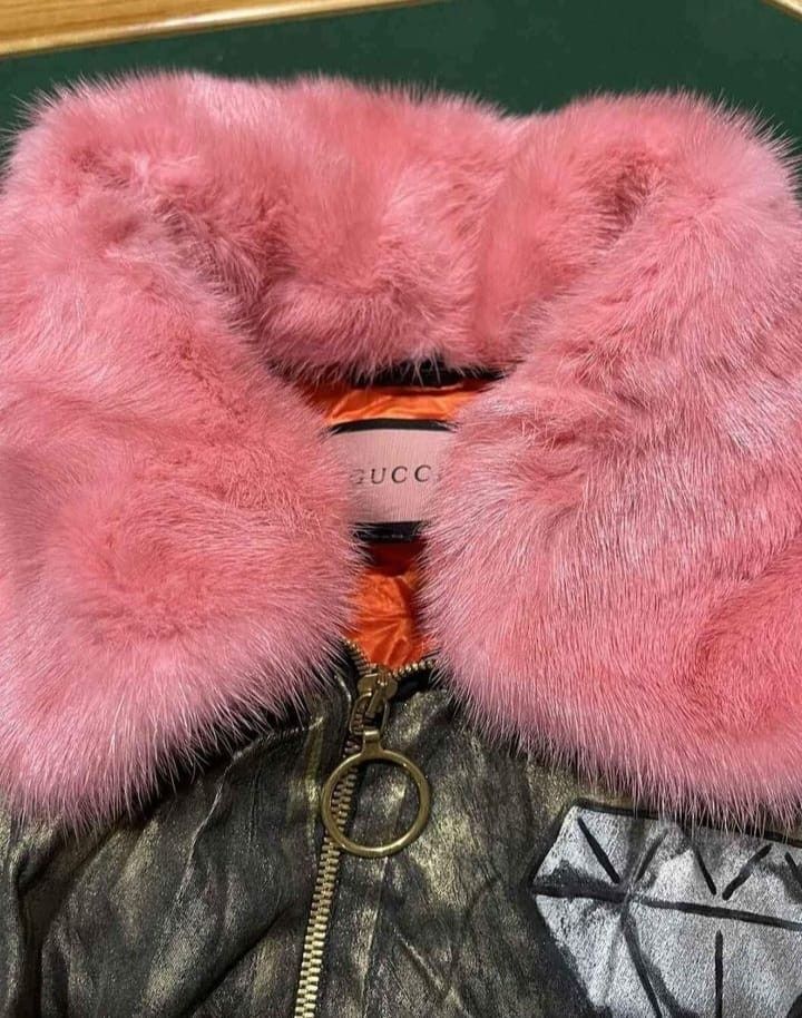 Gucci Gucci ghost bomber Pink mink jacket Size M / US 6-8 / IT 42-44 - 4 Thumbnail