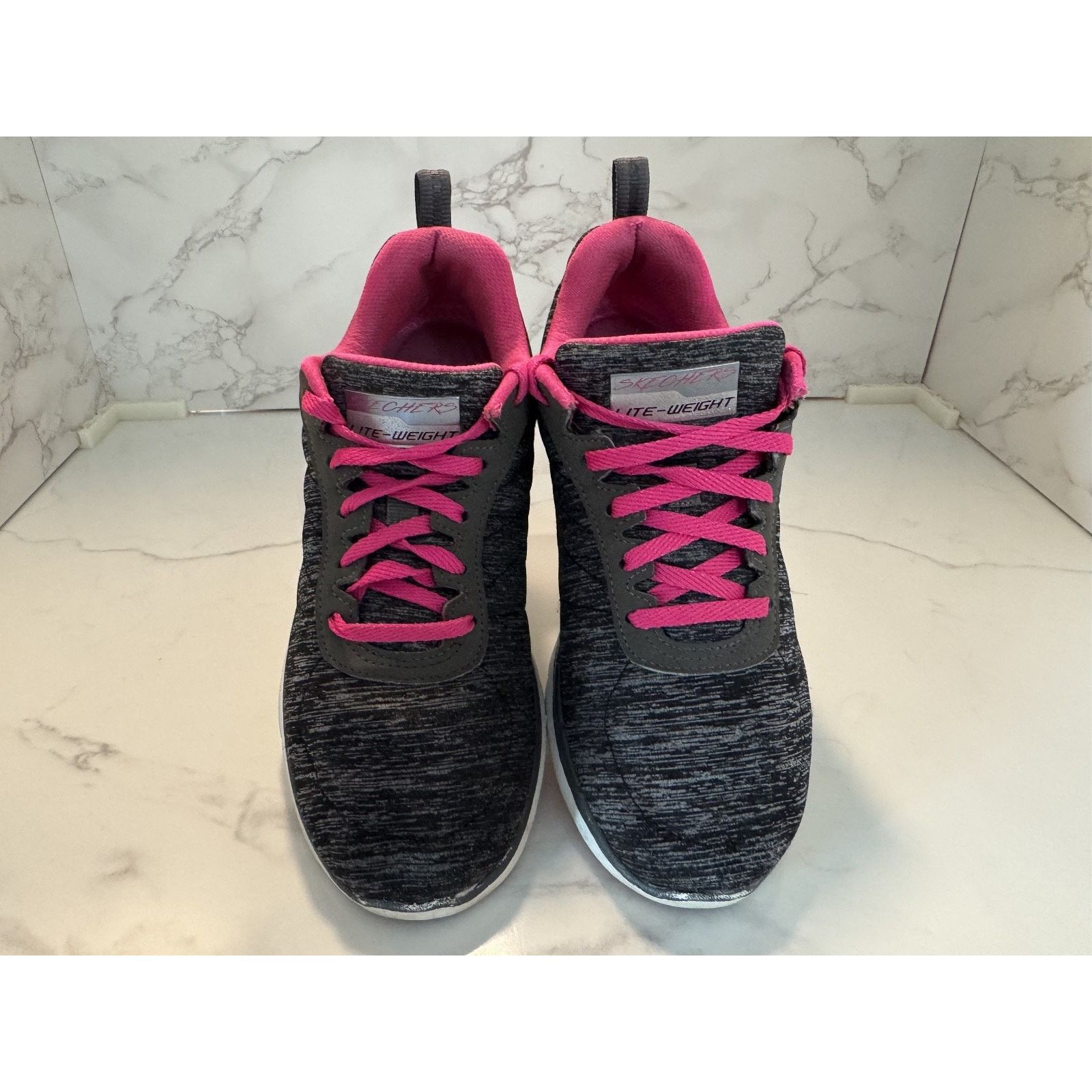 SKECHERS Skechers Flex Appeal 3.0 Lite Weight Black Pink Sneakers Size US 6 / IT 36 - 2 Thumbnail
