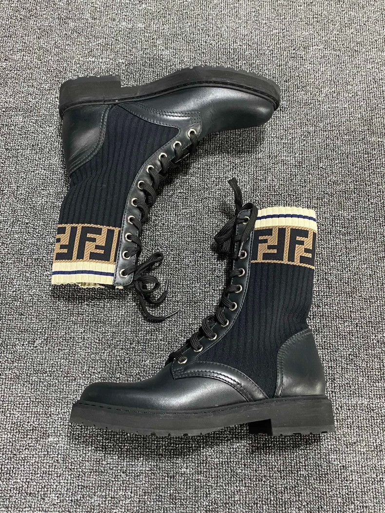 Fendi Fendi Logo MidCalf Boots for Fashion Forward Size US 5 / IT 35 - 3 Thumbnail