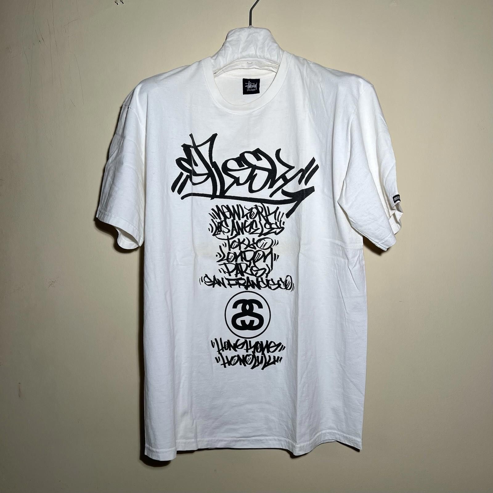 Stussy Vintage Stussy x Slick World Tour Tee Shirt CUSTOMADE Size US XL / EU 56 / 4 - 1 Thumbnail