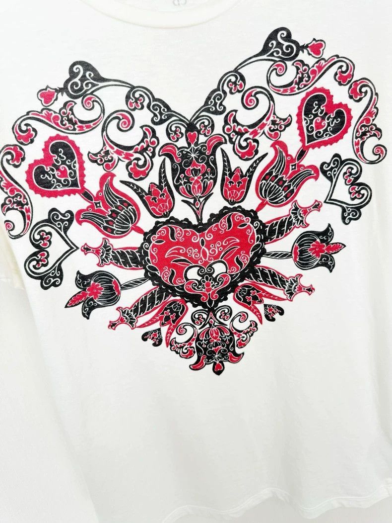 Dior Dior Heart Print Short Sleeve TShirt-2506 Size XS / US 0-2 / IT 36-38 - 2 Thumbnail