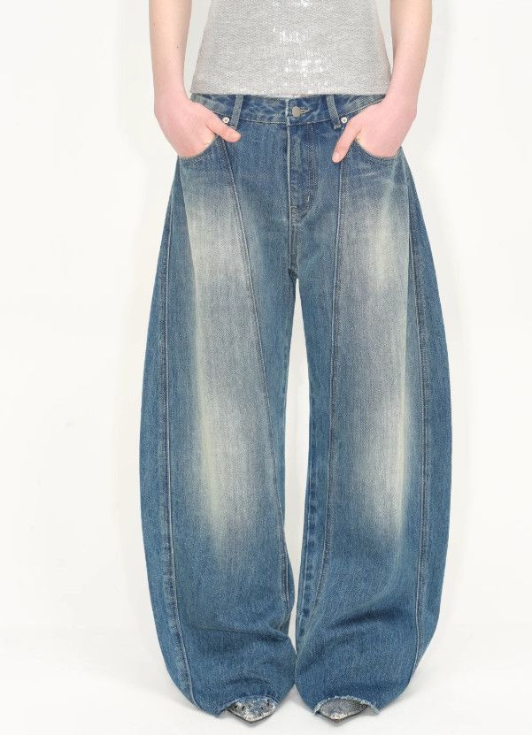 Japanese Brand American retro men's baggy lightning cutaway jeans Size US 32 / EU 48 - 1 Thumbnail