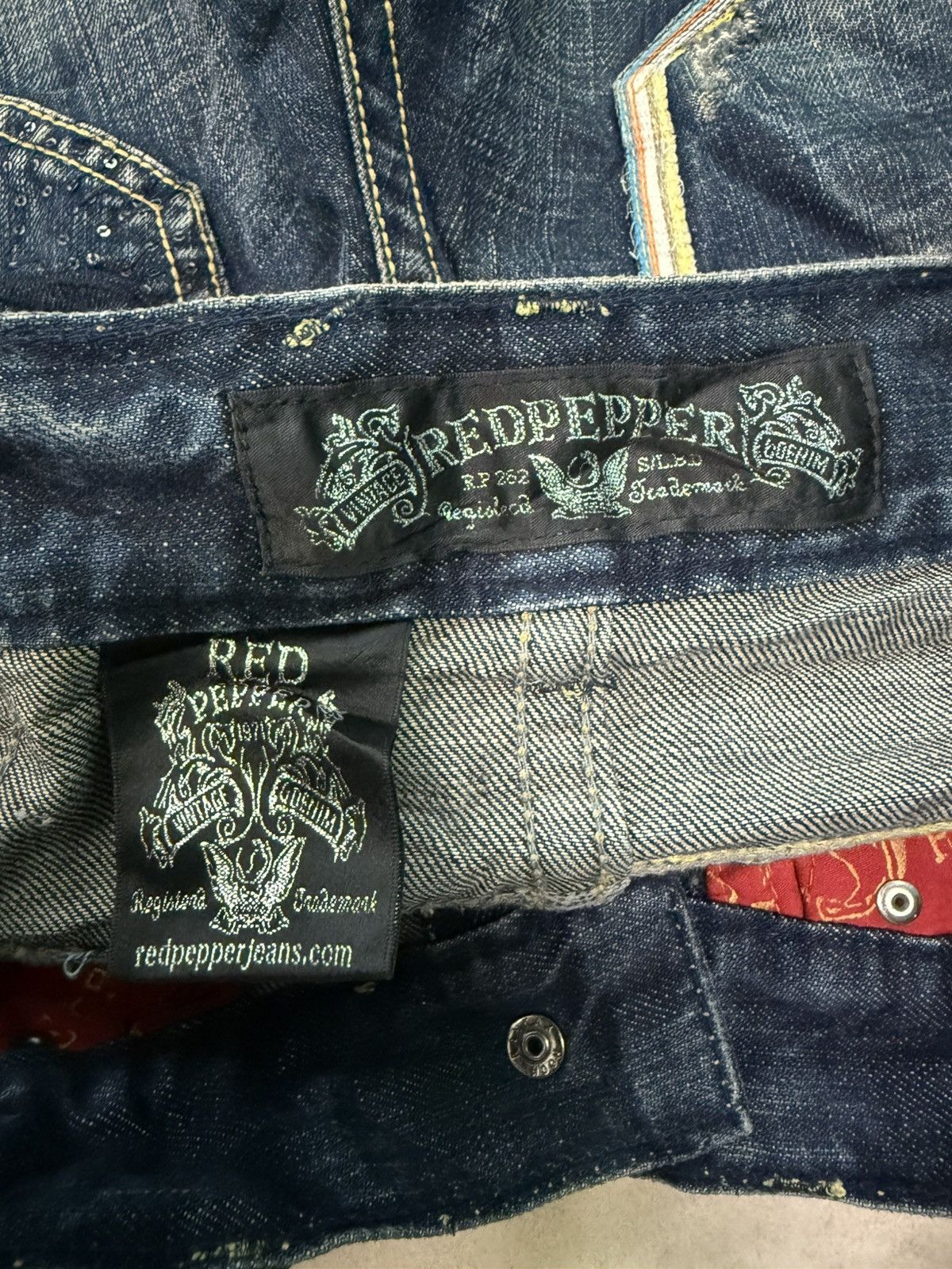 If Six Was Nine RED PEPPER FLARE DENIM JEANS Size US 33 - 11 Thumbnail
