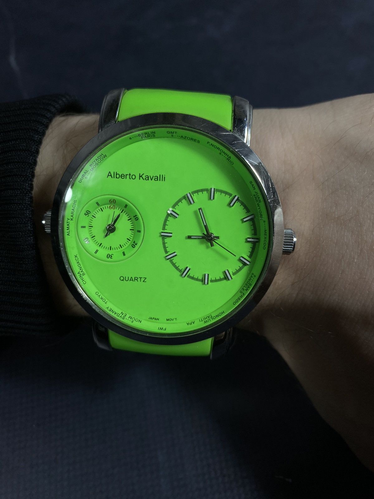 Vintage Alberto Kavalli Dual Dial Neon Green Japanese brand Size ONE SIZE - 3 Thumbnail