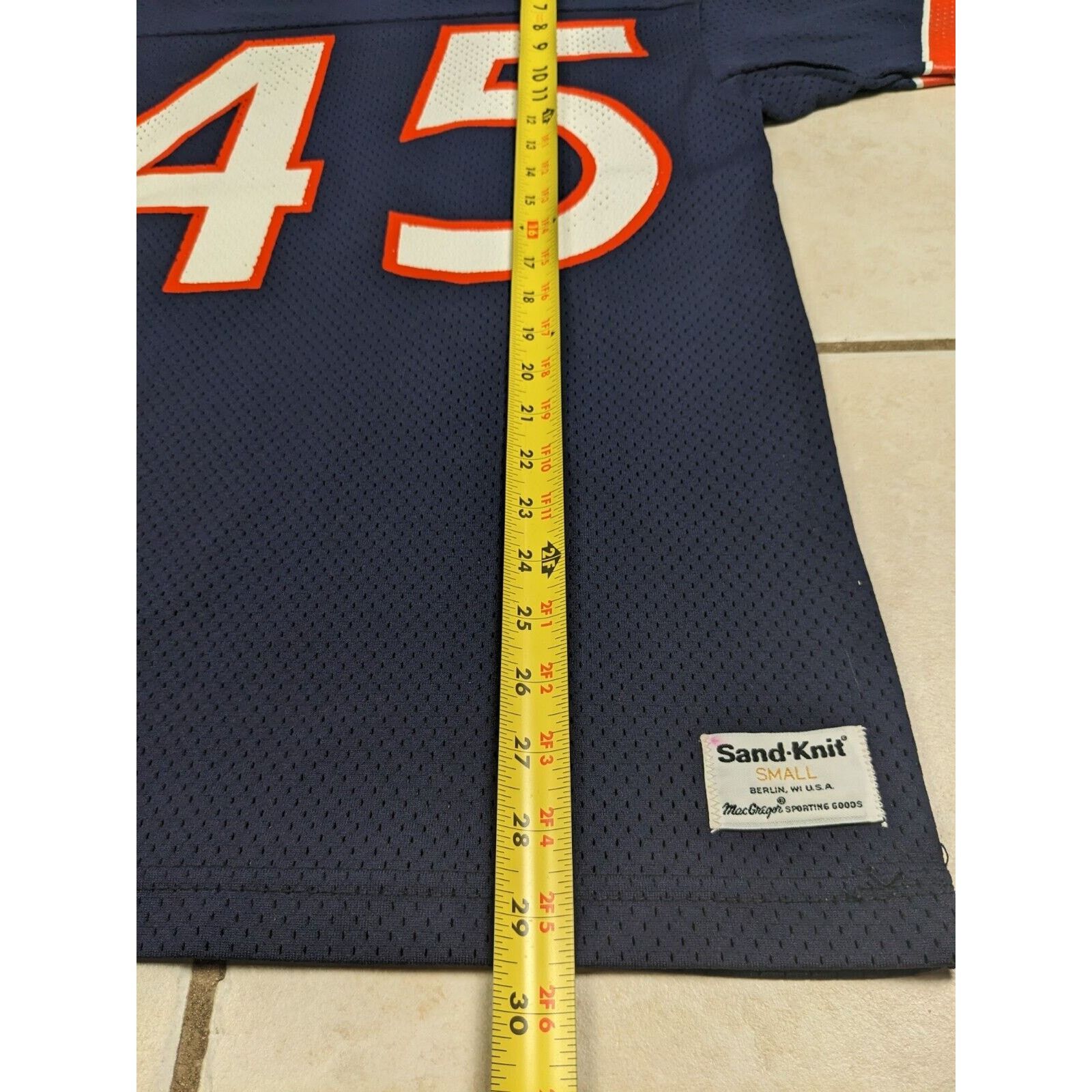 MacGregor Vtg 1980s Sand Knit Chicago Bears Gary Fencik #45 Jersey USA Size US S / EU 44-46 / 1 - 9 Thumbnail