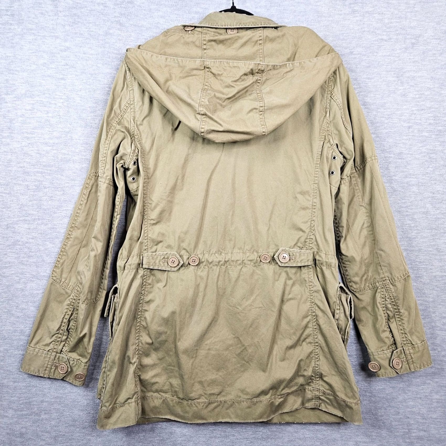 J.Crew J. Crew Women's Parka Jacket Solid Cotton Military Fatigue Button Zipper Logo Lightweight Regular S Green Canvas Jacket Size S / US 4 / IT 40 - 7 Thumbnail