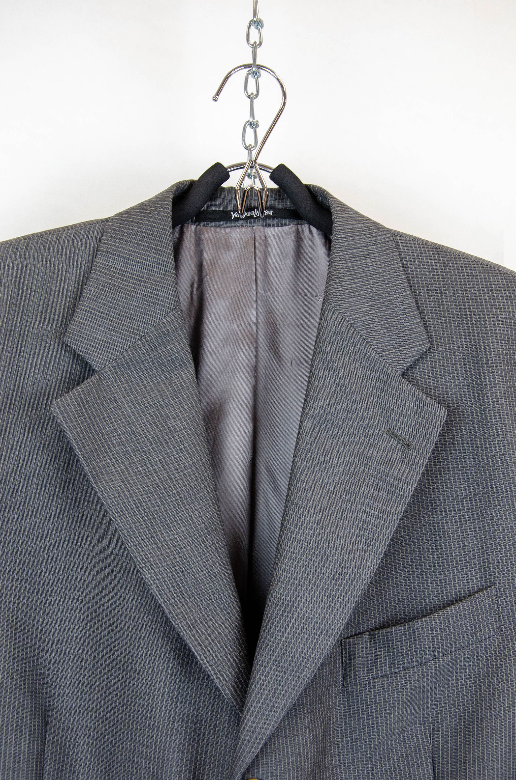 Yves Saint Laurent YSL Pour Homme Pinstripe Wool Suit - Size 26 Size 46R - 19 Thumbnail
