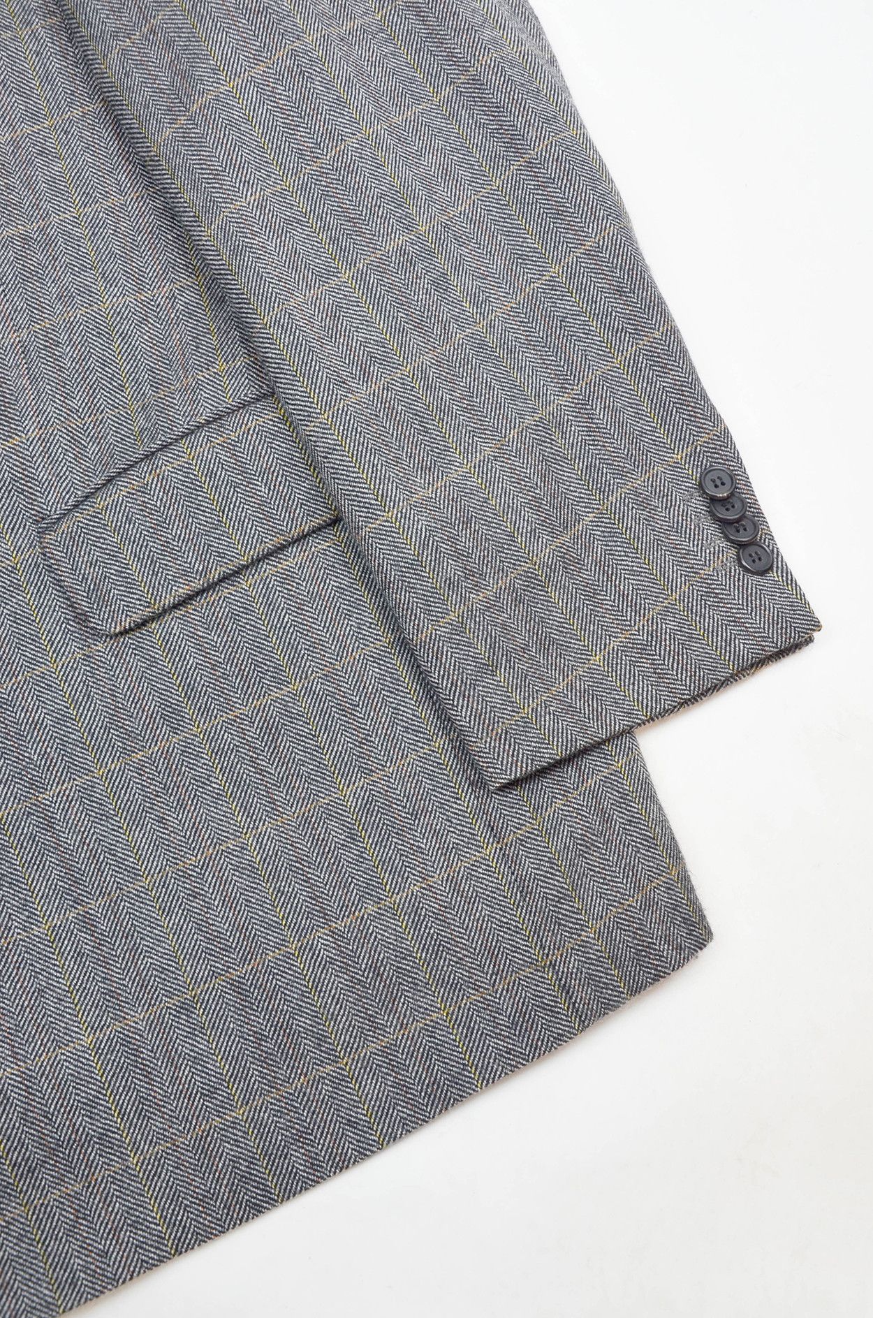 Burberry Burberry London Wool Herringbone Blazer Grey - Size 54 Size 44R - 4 Thumbnail