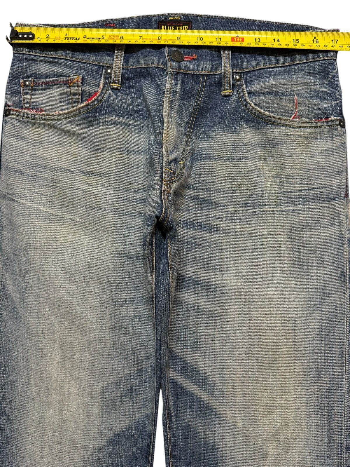 Edwin Vintage 90s Japan Edwin Blue Trip Faded Wash Wide Leg Baggy Size US 34 / EU 50 - 10 Thumbnail