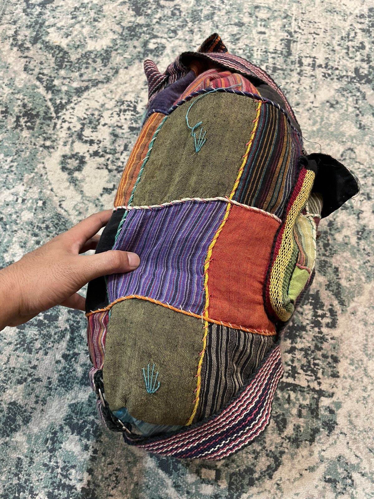 Handmade × Japanese Brand Sashiko Boro Hand Made Inspired Bag Size ONE SIZE - 12 Thumbnail