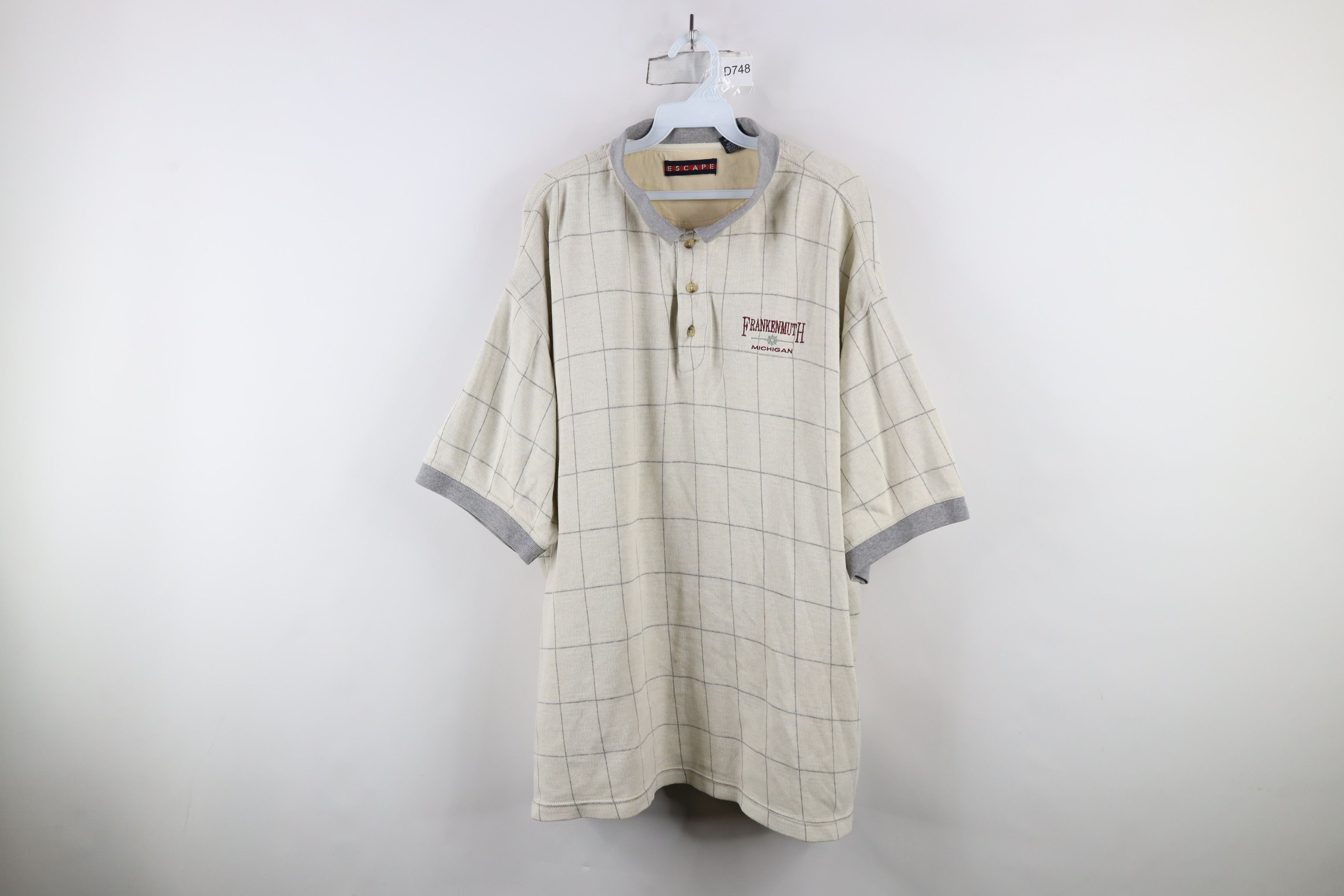 Vintage Vintage 90s Streetwear Frankenmuth Michigan Polo Shirt Beige Size US XL / EU 56 / 4 - 1 Thumbnail