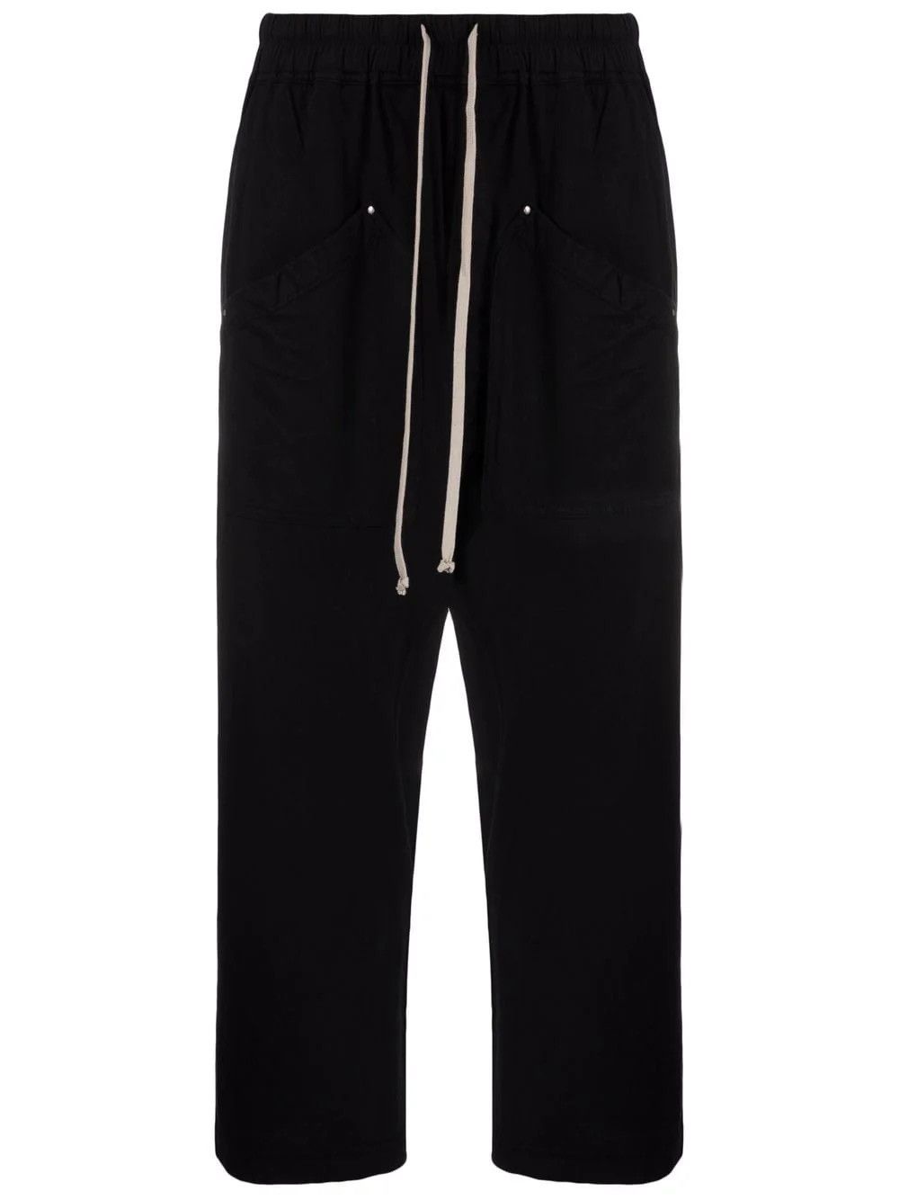 image of Rick Owens Drkshdw Cargo Drawstring Cropped Pants in Black, Men's (Size 31)