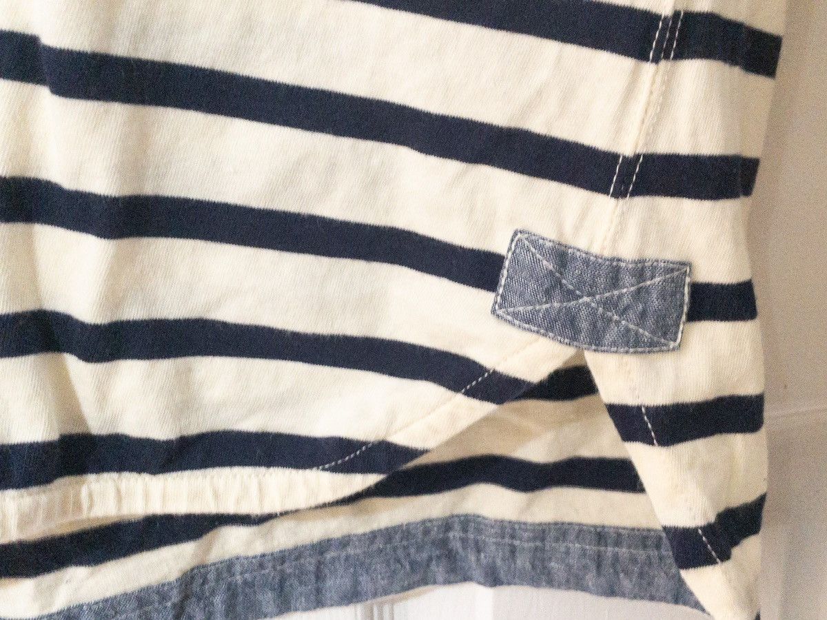 Junya Watanabe Striped White/Navy Long Sleeve T-Shirt Size US M / EU 48-50 / 2 - 7 Thumbnail