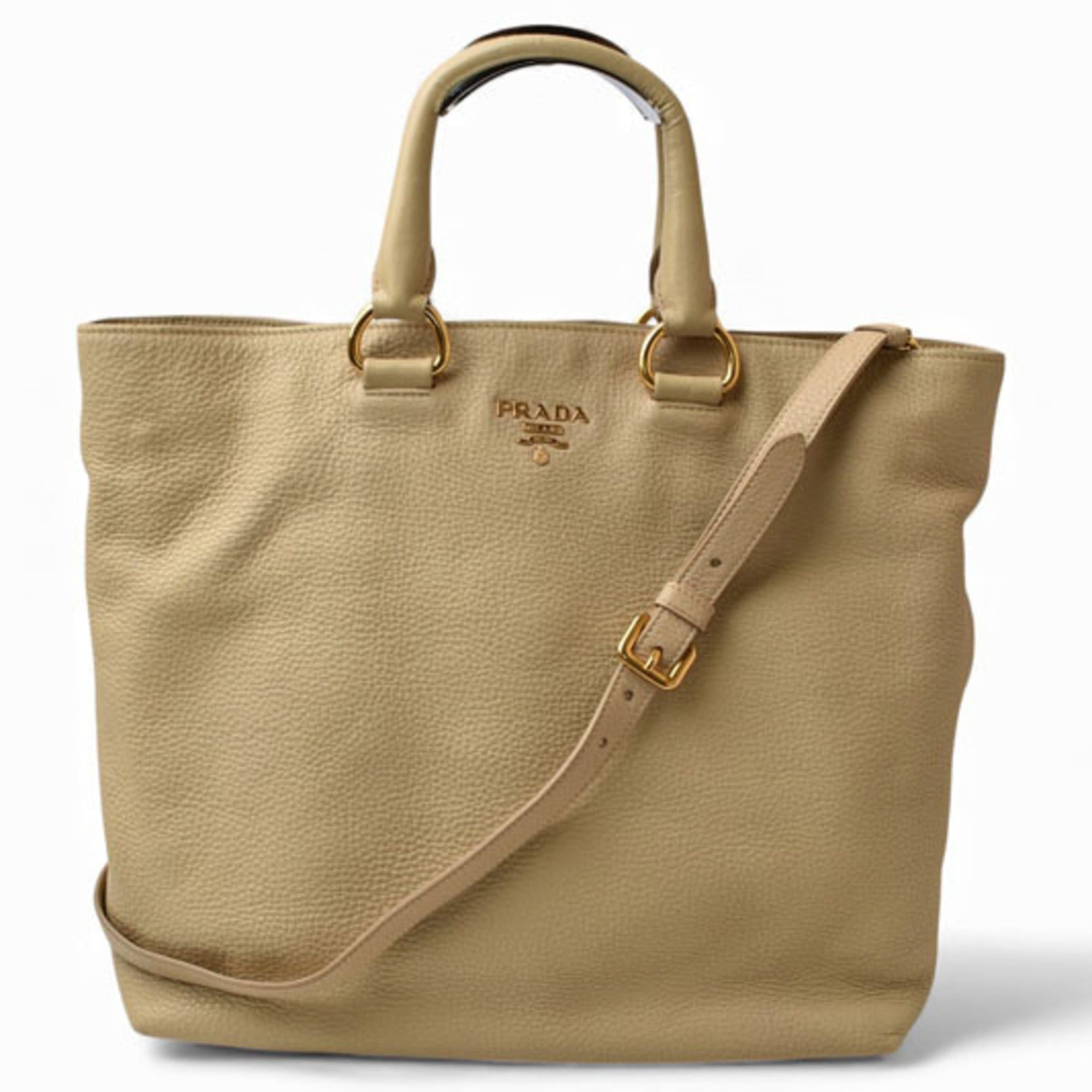 Prada Prada VIT DAINO 2-way tote/shoulder bag in beige deerskin with strap. Size ONE SIZE - 1 Thumbnail