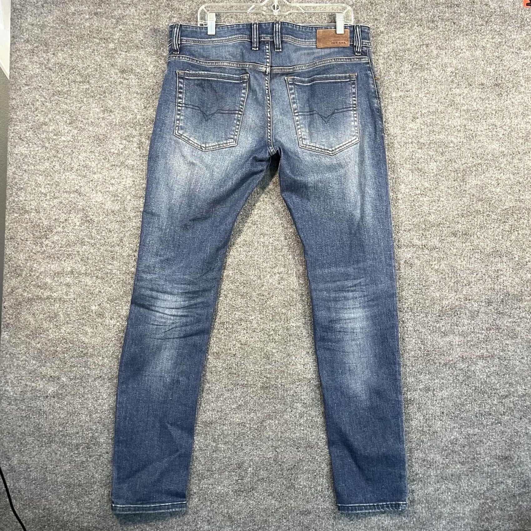 Diesel Diesel TROXER Jeans Mens Slim Skinny W34 L32 Stretch Blue Wash Whiskers Size US 34 / EU 50 - 7 Thumbnail