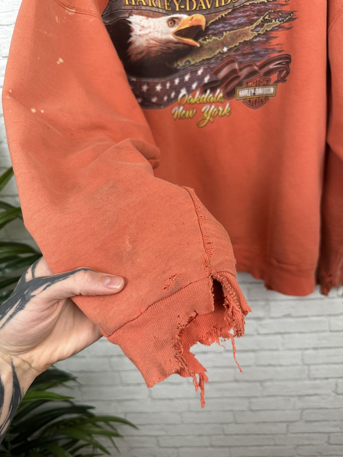 Harley Davidson (XL) ABSOLUTELY BLASTED OUT THRASHED Harley Davidson Hoodie Size US XL / EU 56 / 4 - 23 Thumbnail