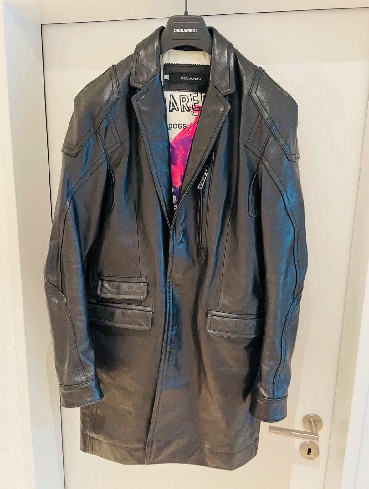 Dsquared Leather Coat Runway Piece!