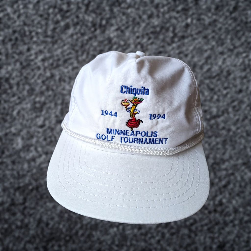 Vintage VINTAGE Chiquita 50 years 1994 Minneapolis Golf Tournament Cap White Size ONE SIZE - 1 Thumbnail