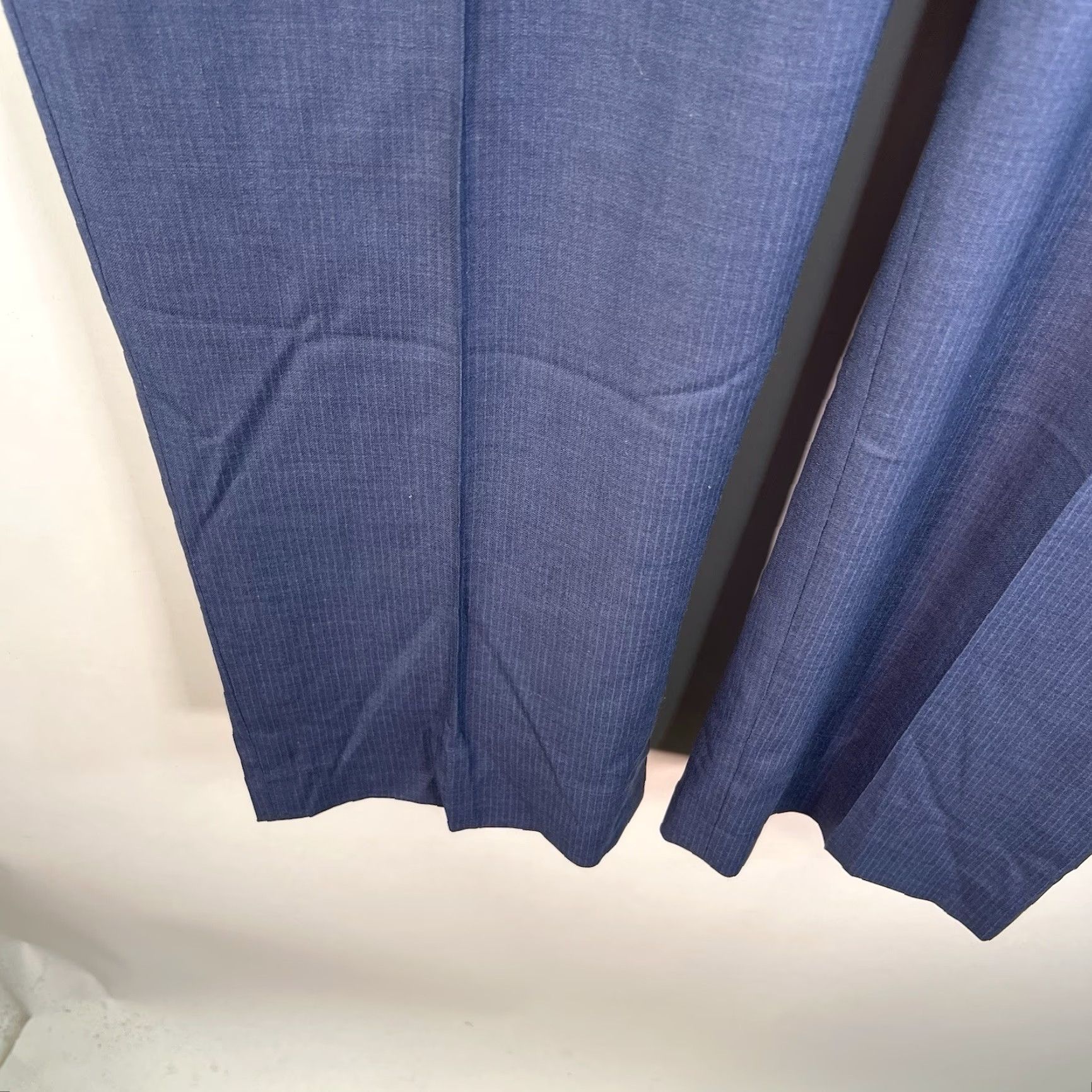 Vintage Indochino Hayle 100% Wool Lined Dress Pant Mens Size 54 X31 Blue Textured Dress Pants Regular Wool Navy/Blue 90s Theme Mens Size US 38 / EU 54 - 4 Thumbnail