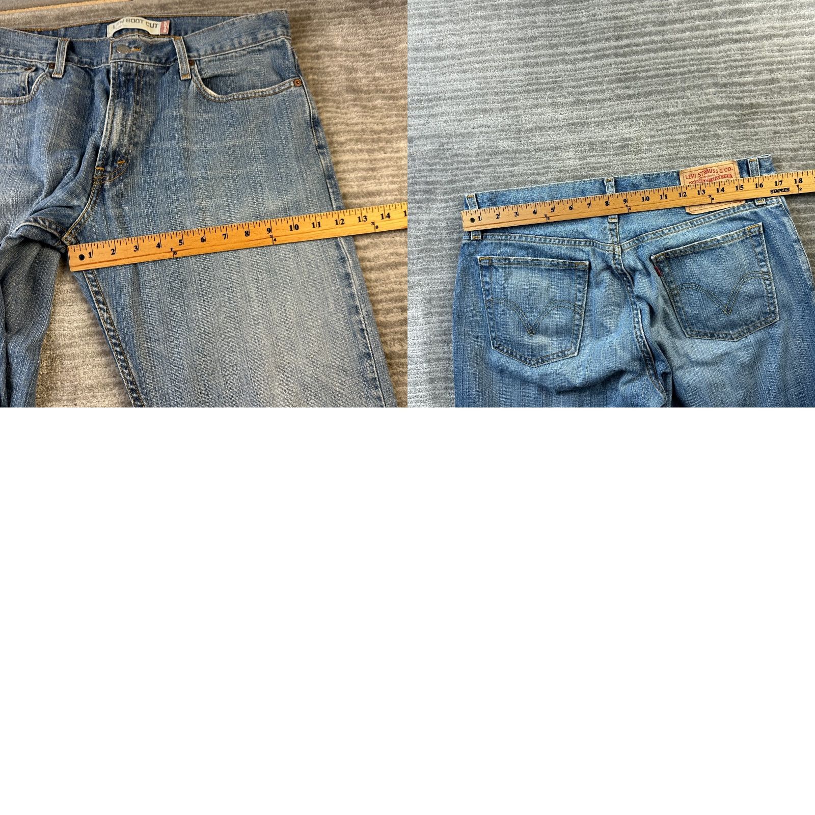 Levi's VINTAGE Levis Jeans Mens 34x31 527 Bootcut Cowboy Blue Denim Faded Low - Levi's 527 Series Jeans Mens 90s Cowboy Bootcut Denim Blue 527 Size US 34 / EU 50 - 9 Thumbnail