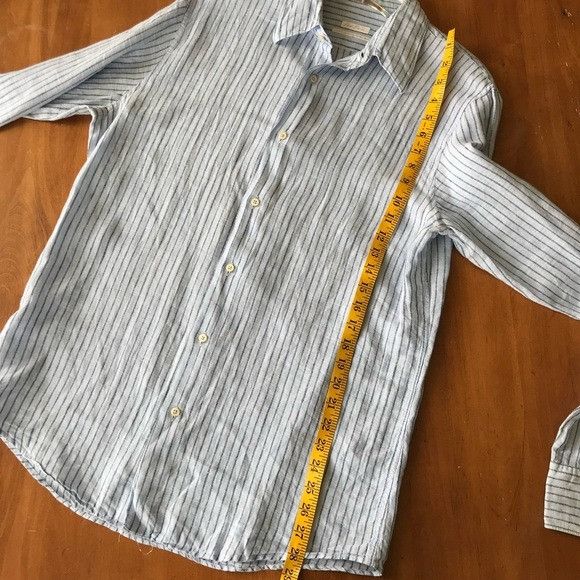 Other Robert Friedman Authentic Pleasure Shirt Linen Blue Striped Size US M / EU 48-50 / 2 - 6 Thumbnail