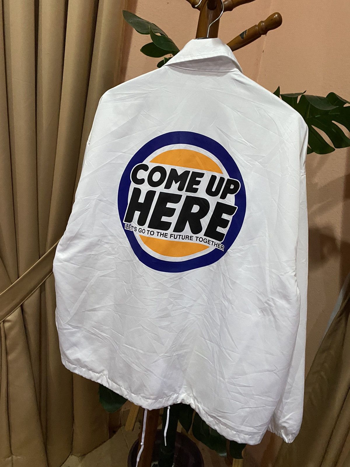 Japanese Brand WEGO “Come Up Here” Jacket Modern Casual White Coach Jacket Size US L / EU 52-54 / 3 - 2 Thumbnail