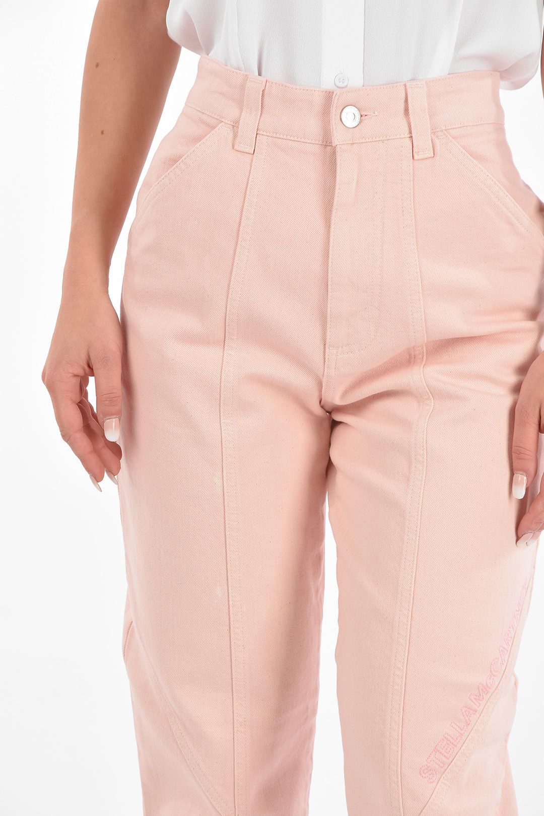 Stella McCartney og1mm0824 Belt Loop Fit Denim Pant in Light Pink Size 27" / US 4 / IT 40 - 3 Thumbnail