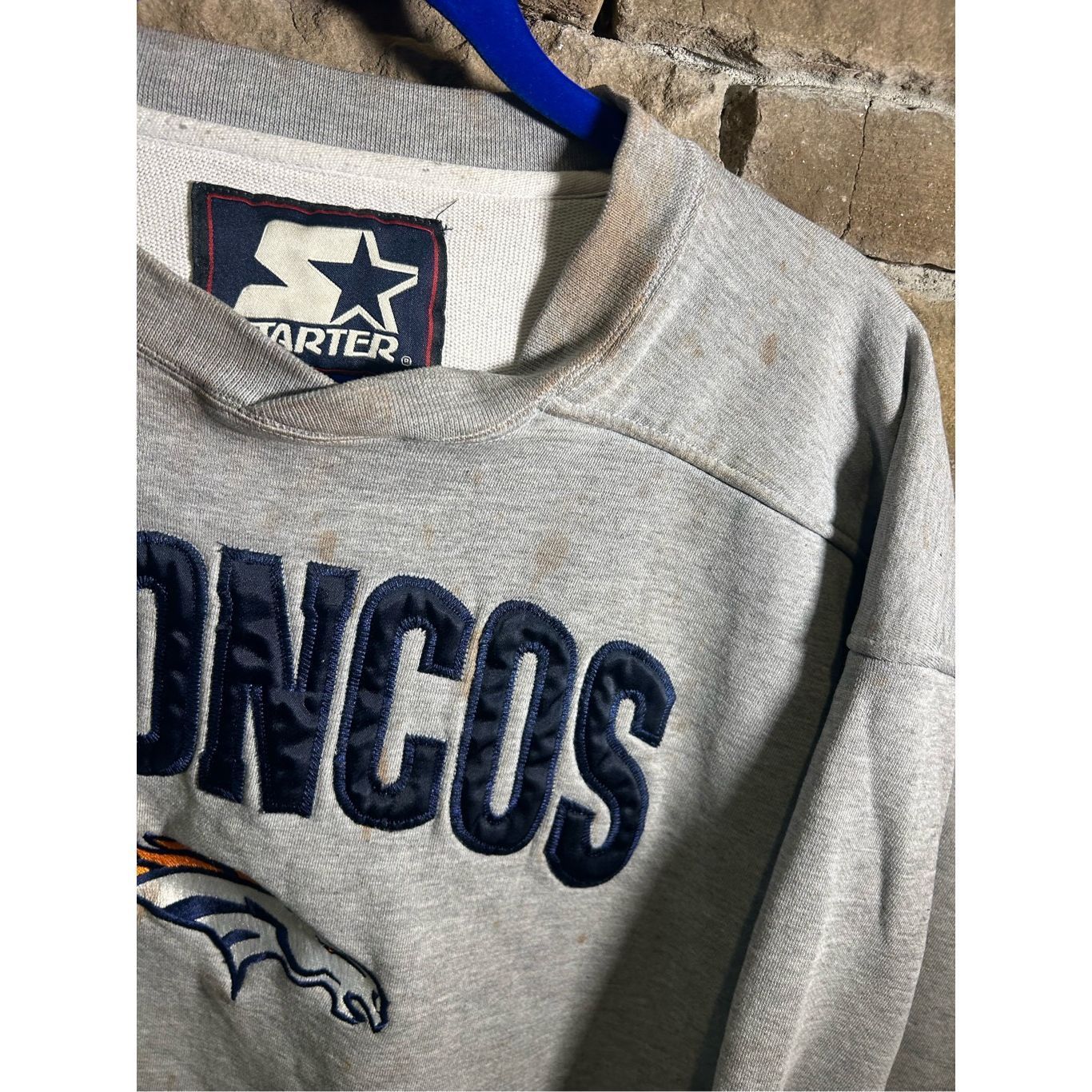 Starter Vintage 1990s Denver Broncos Starter Embroidered Sweatshirt Crewneck Size US XXL / EU 58 / 5 - 7 Thumbnail