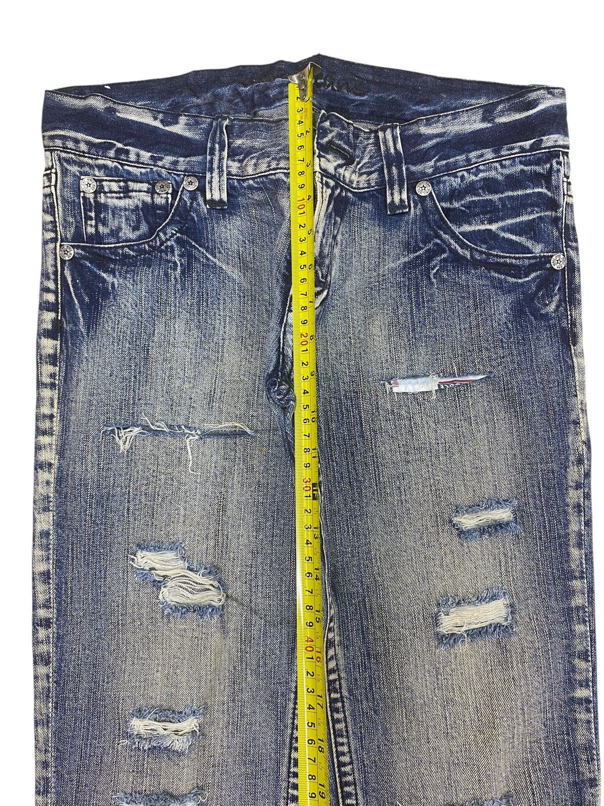 Japanese Brand Japanese Brand Acid Blue Wash Style Distressed Jeans Size US 32 / EU 48 - 6 Thumbnail
