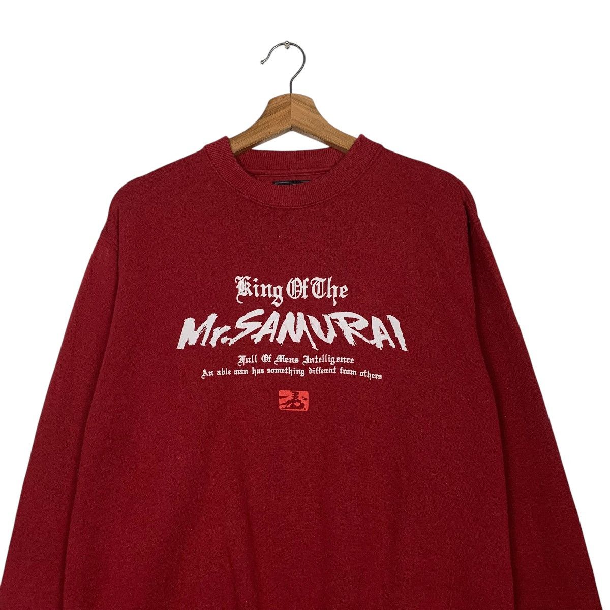 Japanese Brand Japanese Brand Mr Samurai Crewneck Red Sweatshirt Size US L / EU 52-54 / 3 - 2 Thumbnail