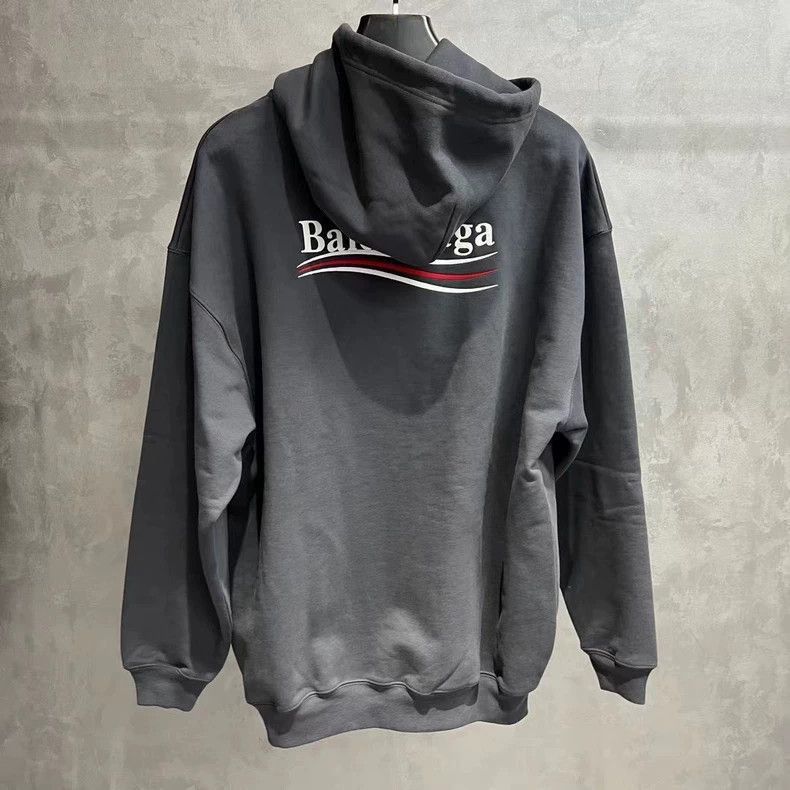 Balenciaga Balenciaga gray logo printed hooded long sleeved sweatshirt Size US S / EU 44-46 / 1 - 6 Thumbnail