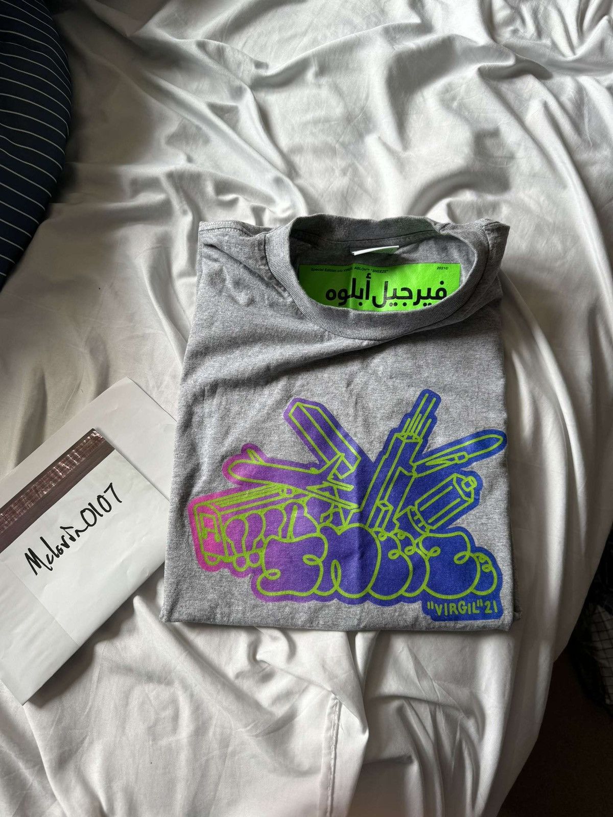 image of Sneeze Magazine 21 Logo Tee in Grey, Men's (Size Large)