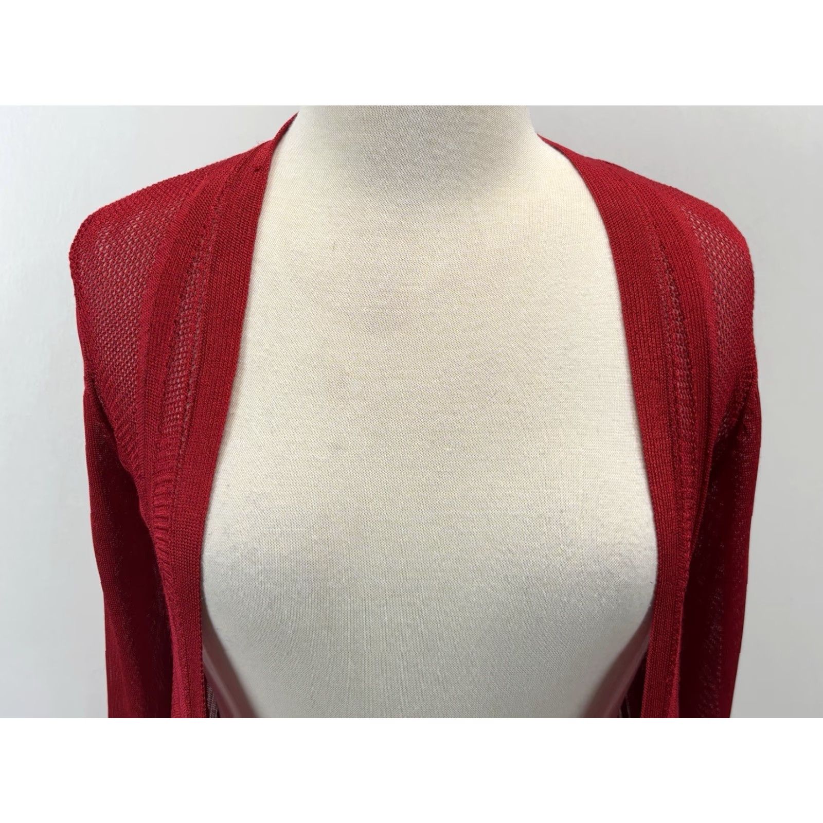Vintage VINTAGE Cache Knit Cardigan Sweater Open Front Women’s Small Red Y2K Size S / US 4 / IT 40 - 5 Thumbnail