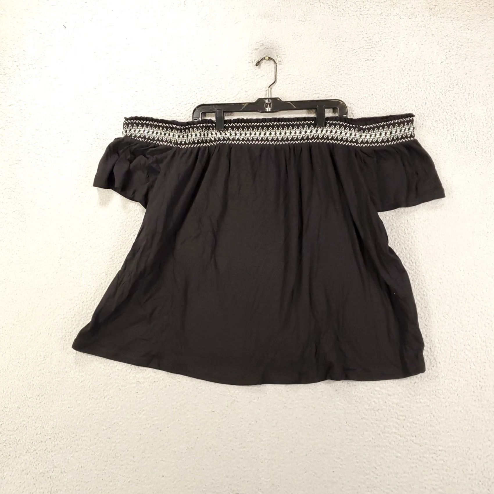 Torrid Torrid Blouse Off The Shoulder Embroidered 3X Black Womens NWT Tiny Final No Restock Size XXL / US 16-18 / IT 52-54 - 2 Thumbnail