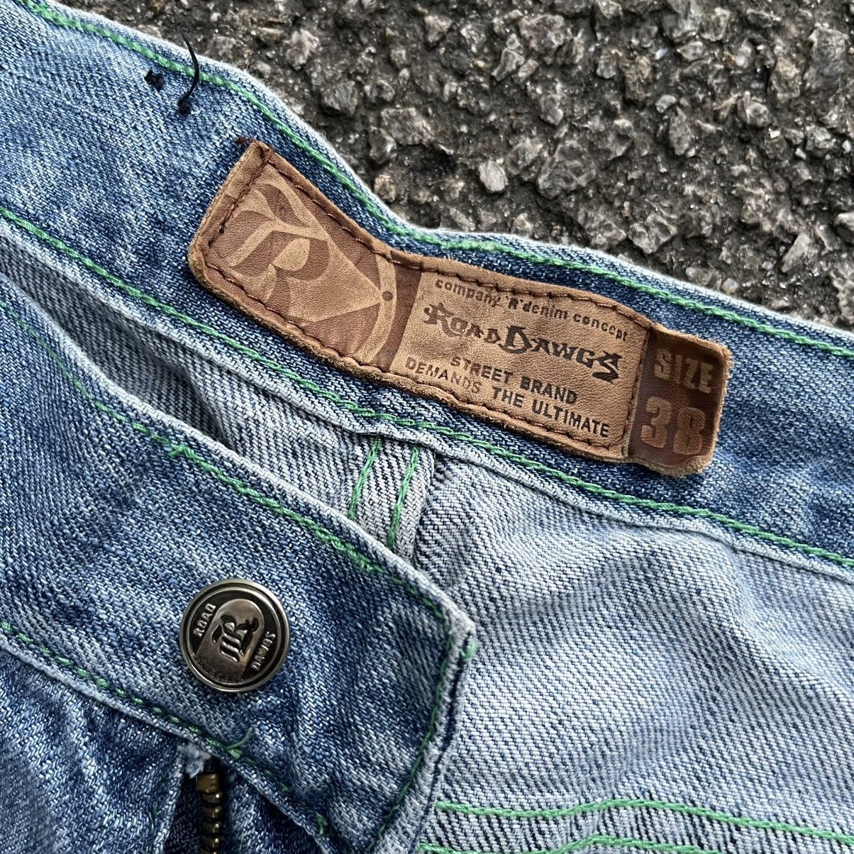 Southpole Baggy Jeans Loose ROAD DAWGS Y2K Washed Blue Denim JNCO Size US 37 - 8 Thumbnail