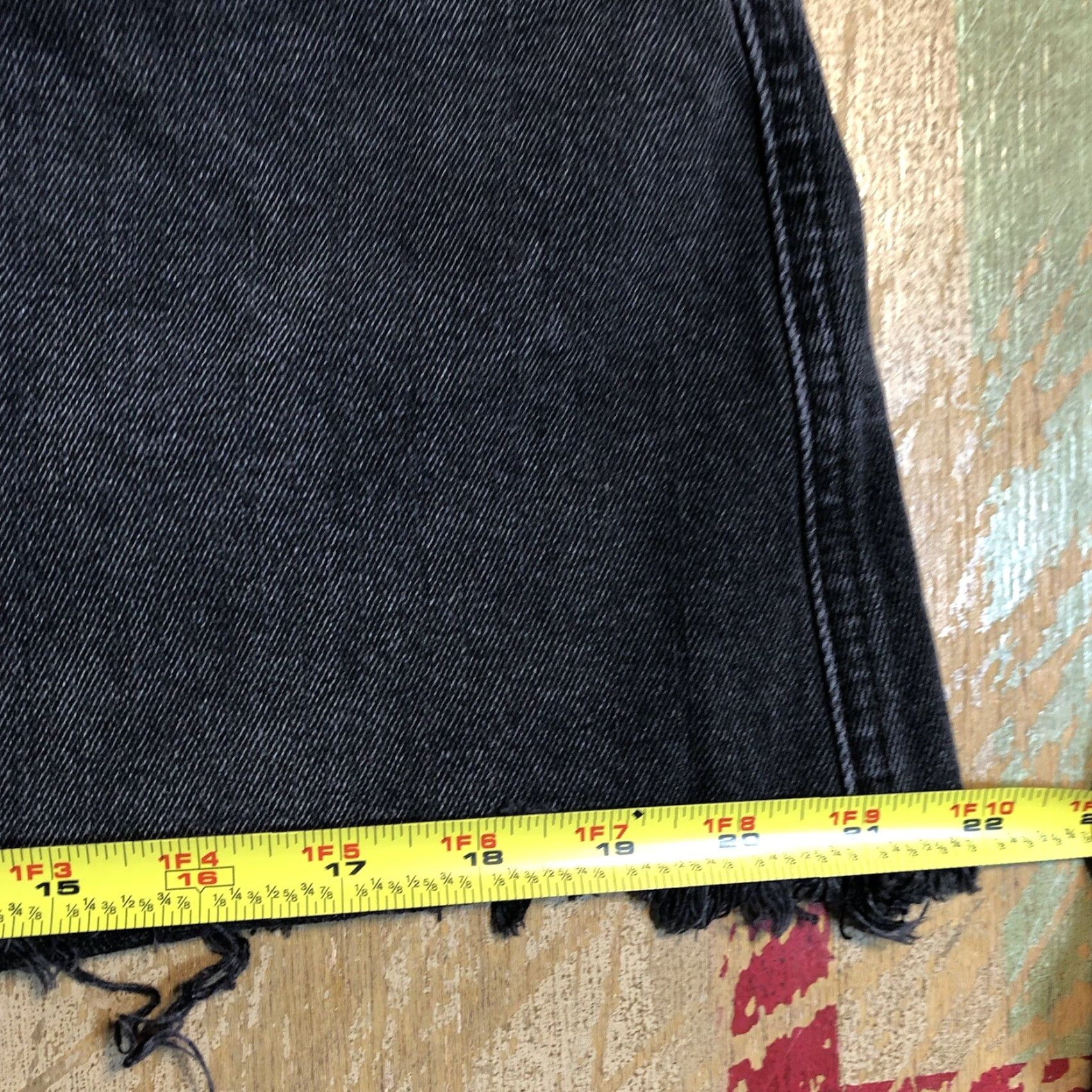 Free People VINTAGE Free People We The Free Black Denim Jean Pencil Mini Skirt Womens Size 30 Short Bohemian Festival Full Zip Size 30" / US 8 / IT 44 - 7 Thumbnail