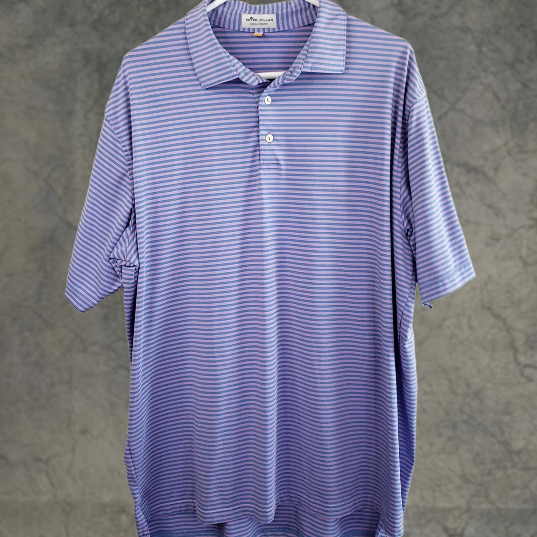Peter Millar Peter Millar Polo Shirt Men XL Lavender Purple Stripe Summer Comfort Performance Size US XL / EU 56 / 4 - 1 Thumbnail