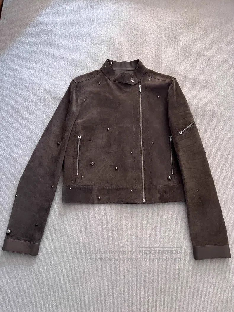Hermes Hermes Showpiece Studs Suede Leather Jacket Size XS / US 0-2 / IT 36-38 - 1 Thumbnail