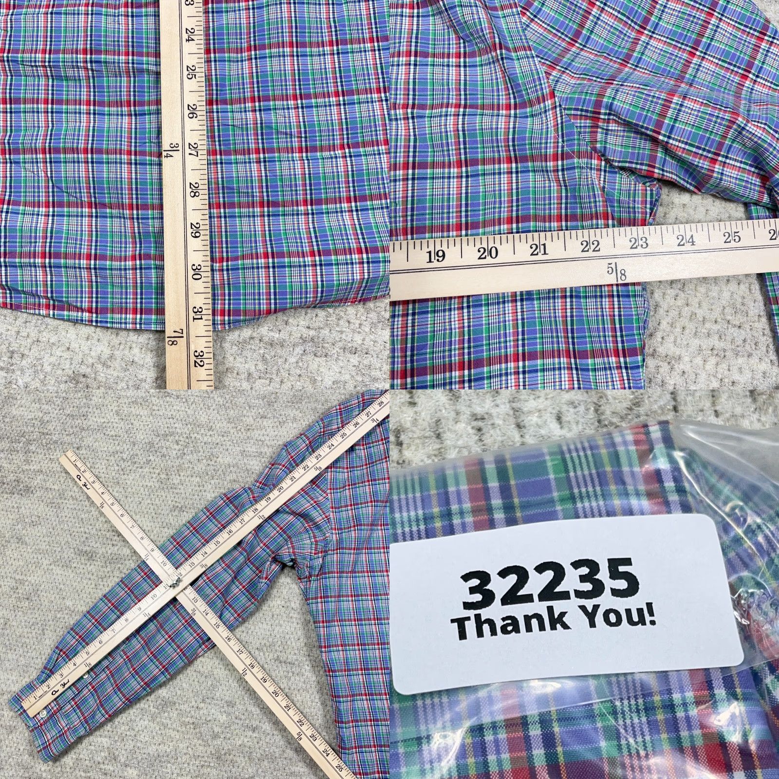 Ralph Lauren Ralph Lauren Shirt Men Large Blue Red Plaid Button Up Poplin Pony Dress Preppy Size 42R - 8 Thumbnail