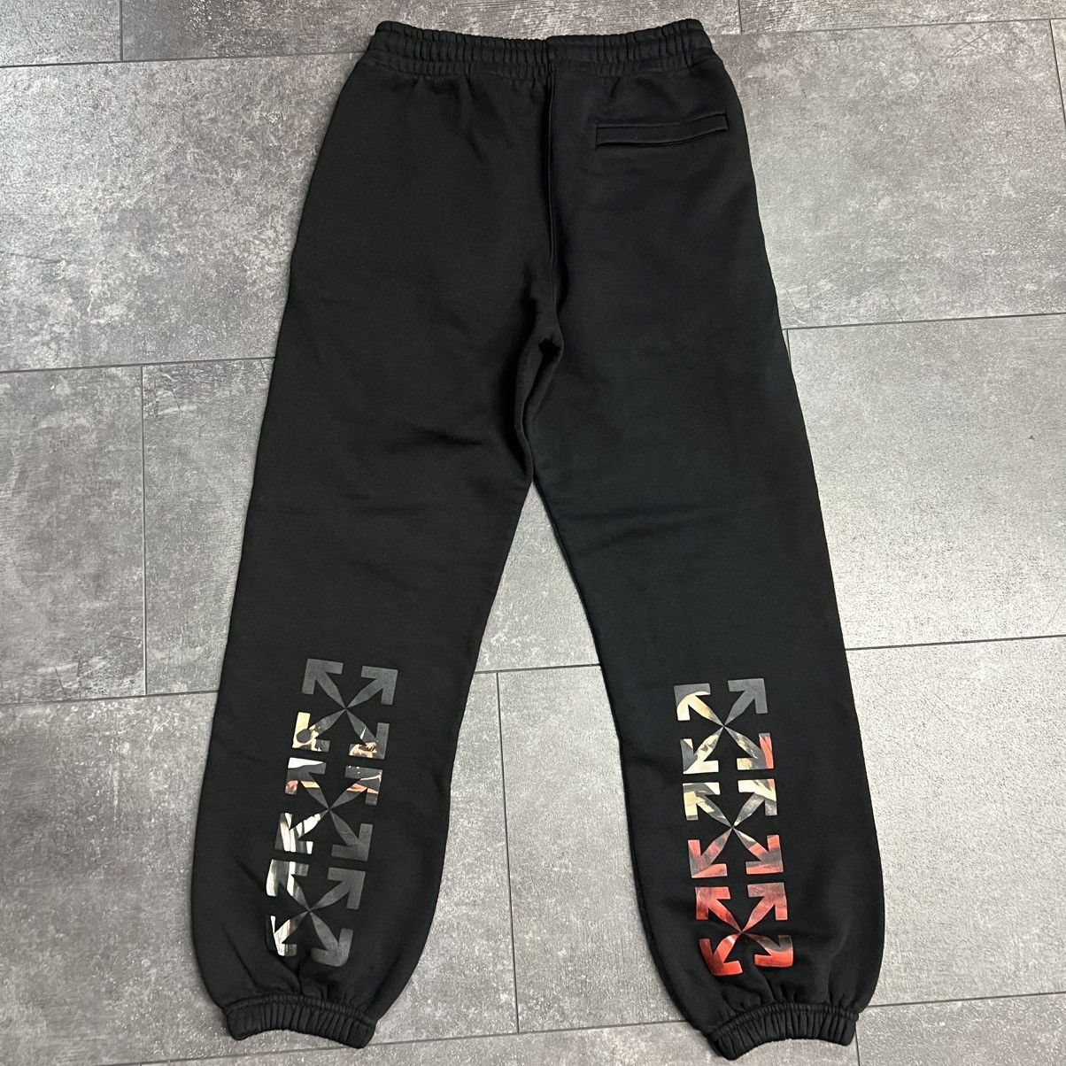 Off-White Off-White Caravag Paint Shorten Sweatpants Black White Size US 28 / EU 44 - 2 Thumbnail