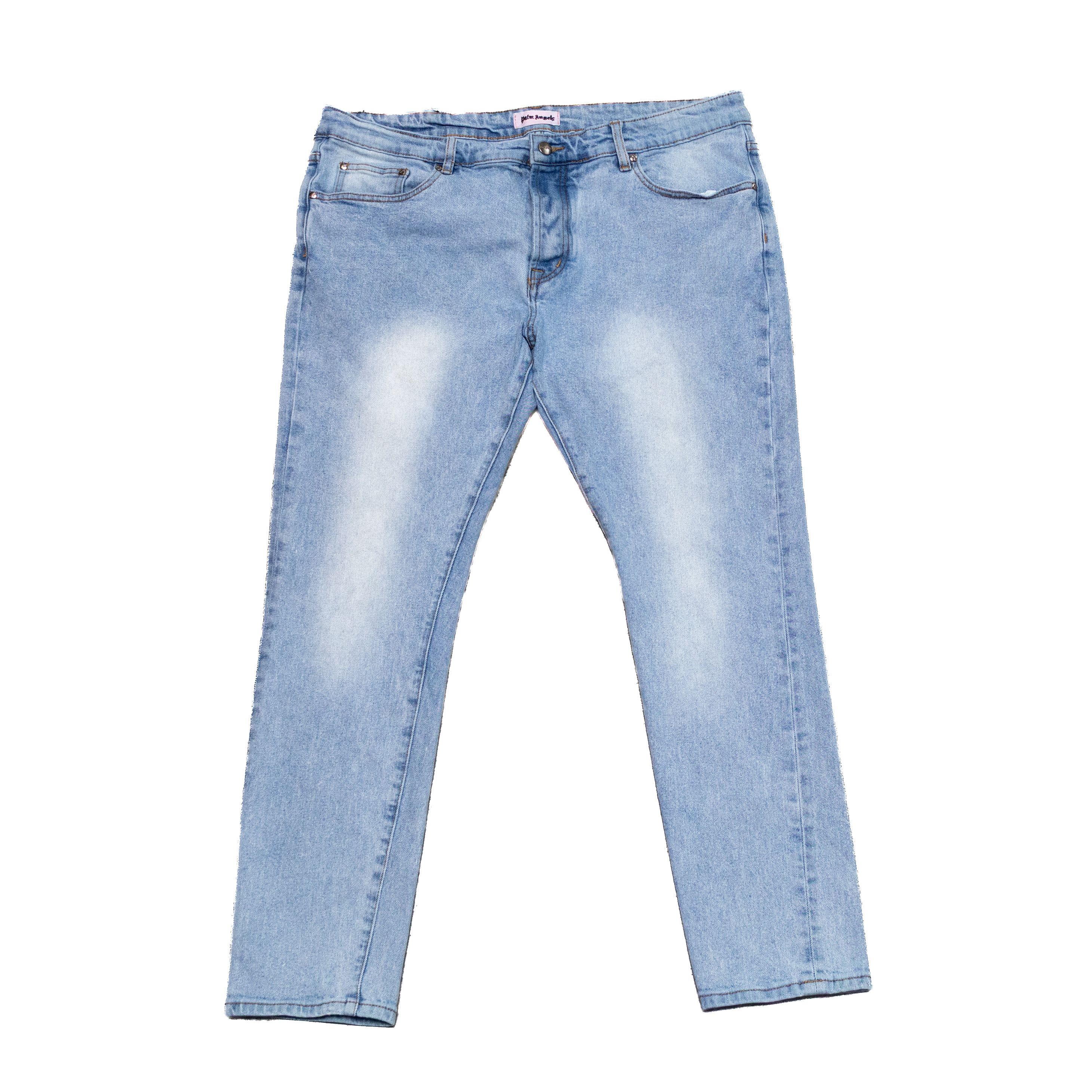 Palm Angels Palm Angels Light Wash Jeans – Gothic Logo Back – Size 38 Size US 38 / EU 54 - 2 Thumbnail