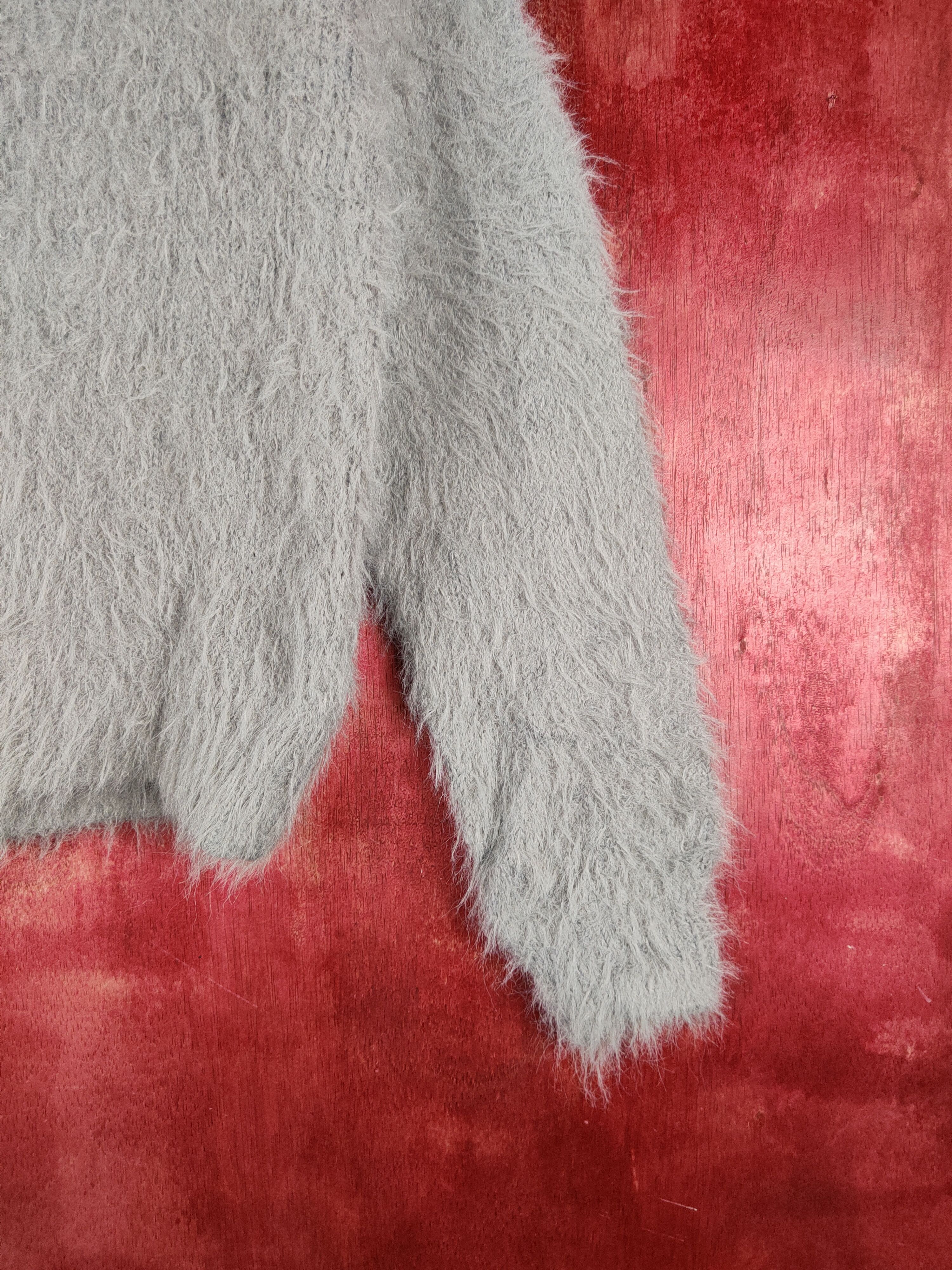 Japanese Brand Lowrys Farm Gray Shag Shaggy Fur Mohair Knitwear #S1956 Size M / US 6-8 / IT 42-44 - 6 Thumbnail