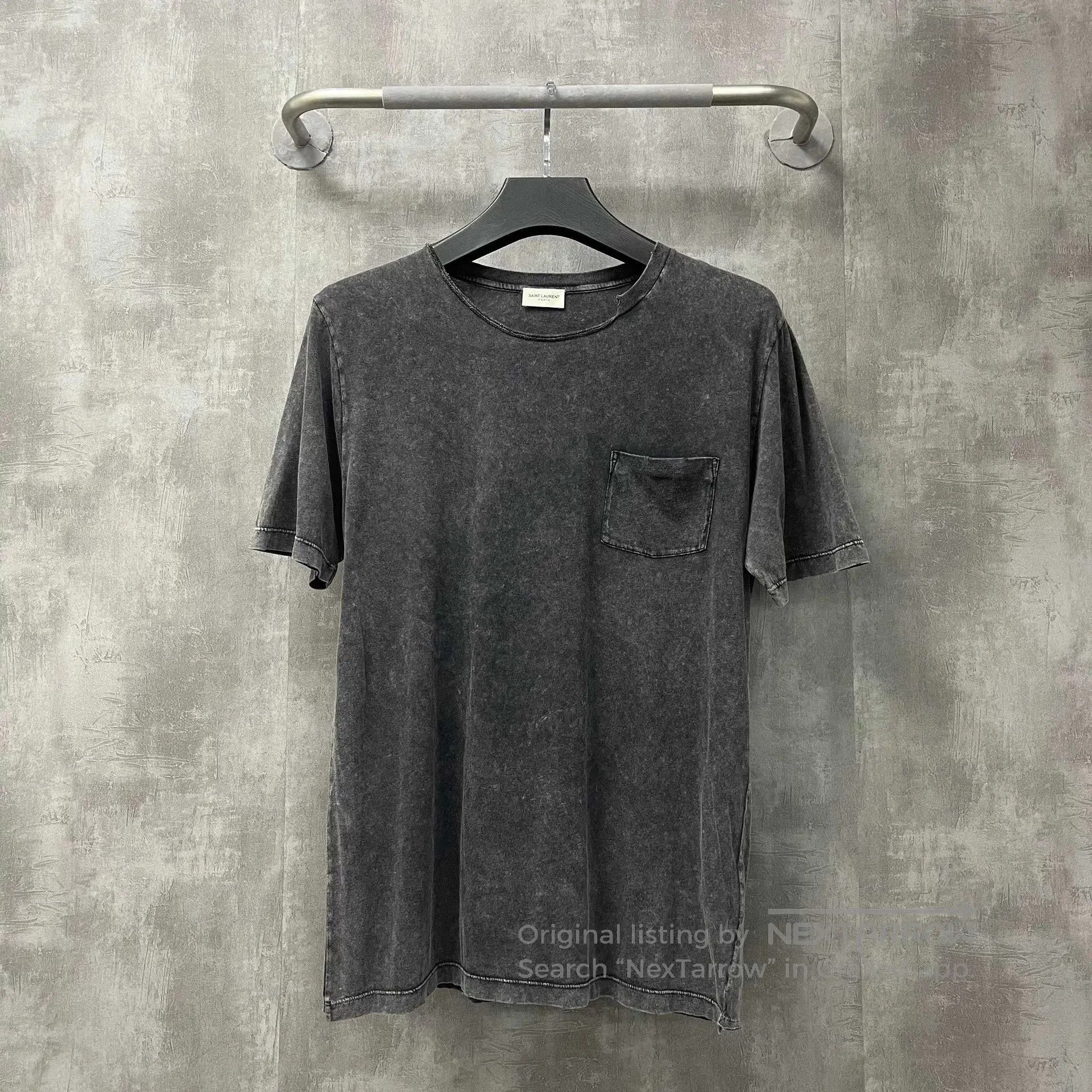 Saint Laurent Paris Saint Laurent Washed Gray Distressed Collar T. Size US S / EU 44-46 / 1 - 1 Thumbnail